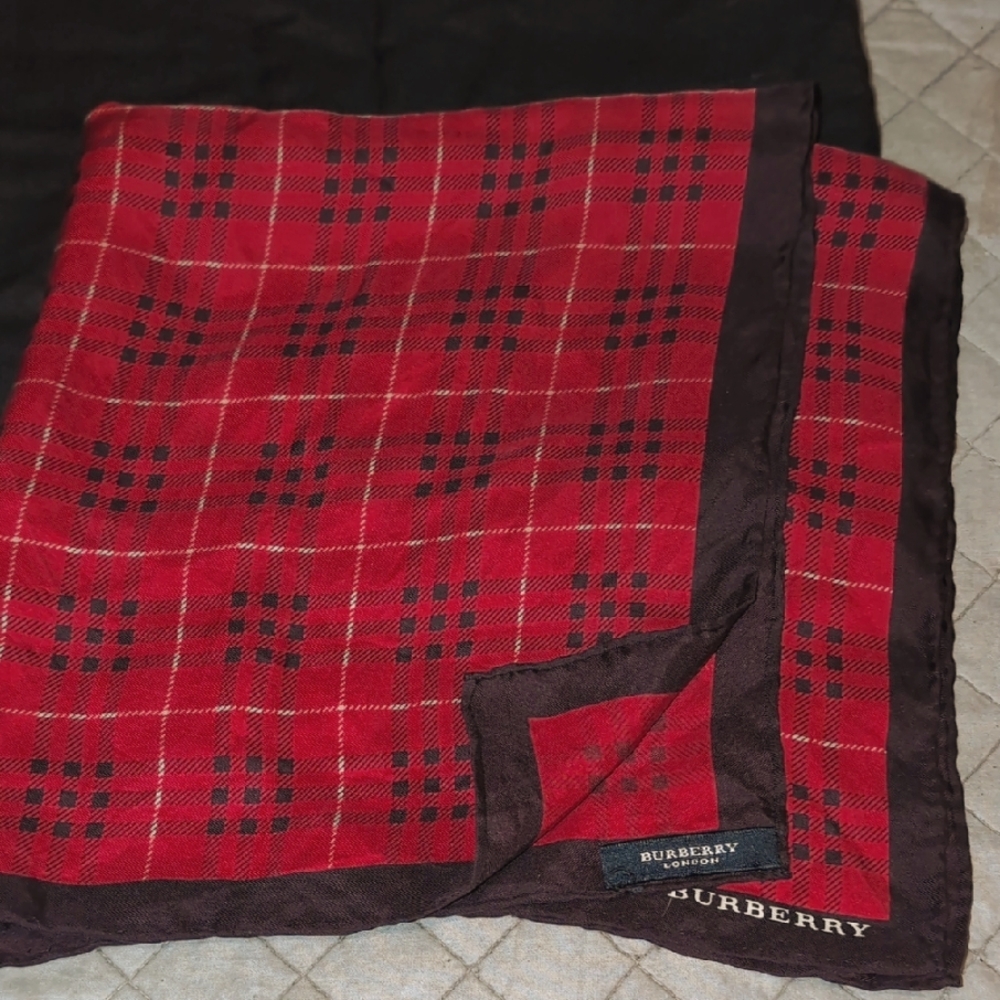 Burberry Red Plaid Handkerchief